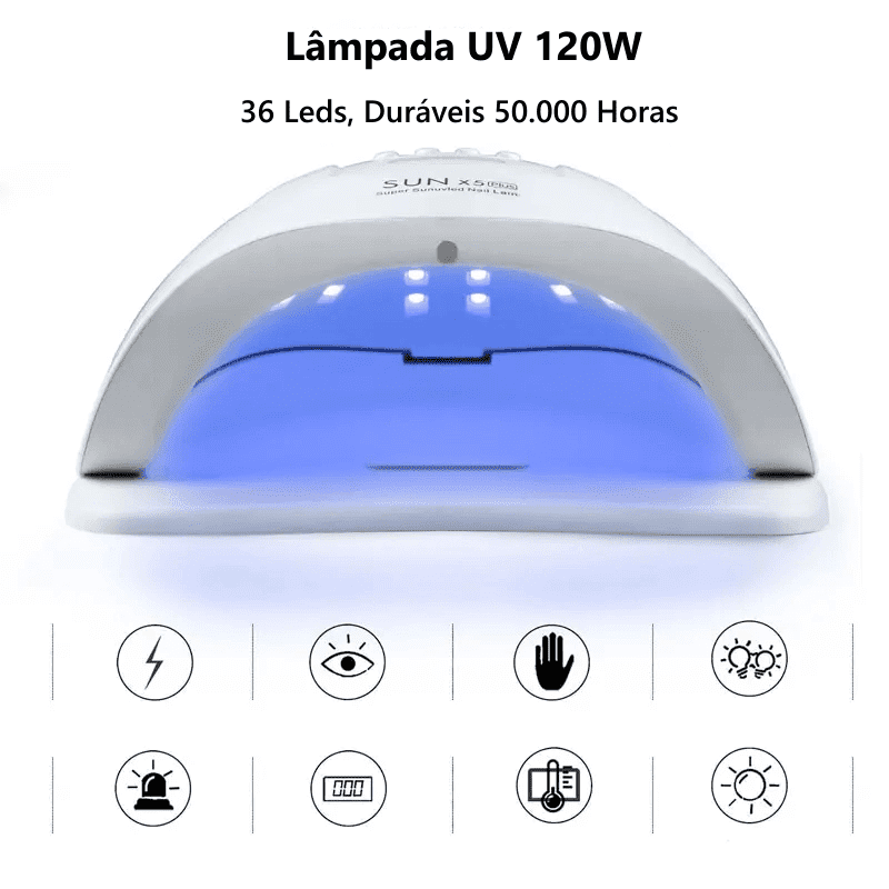 Sun x5 plus lâmpada led uv para manicure de unhas 36 leds profissional