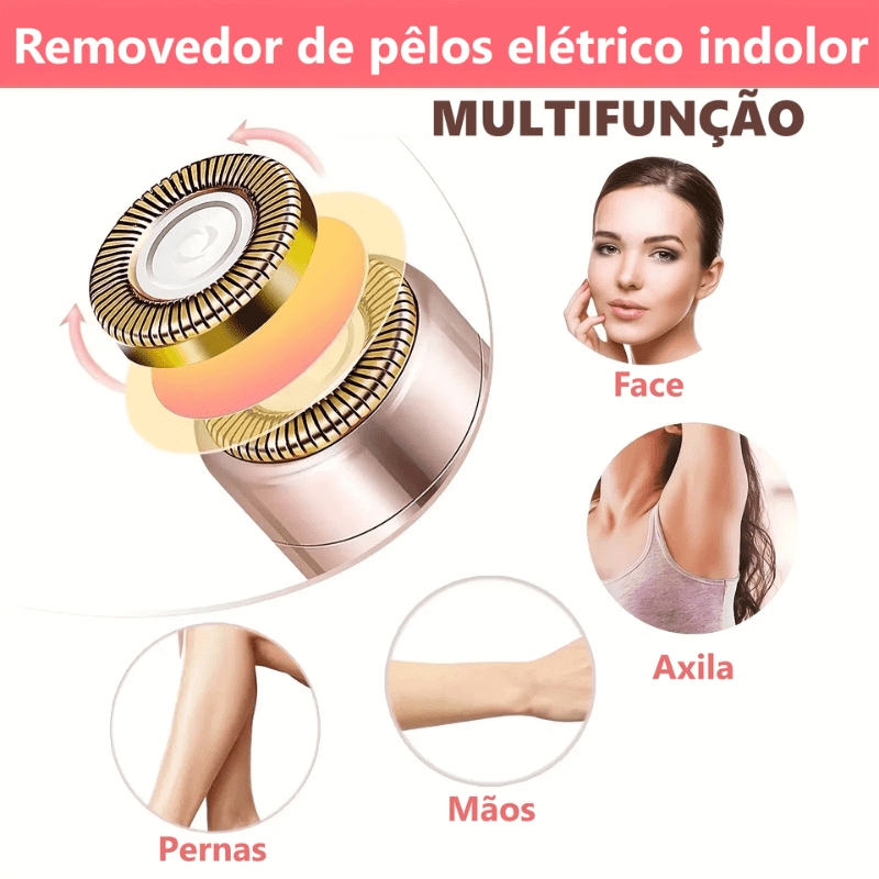 Glam Liss removedor de pelos elétrico em forma de batom portátil para mulheres