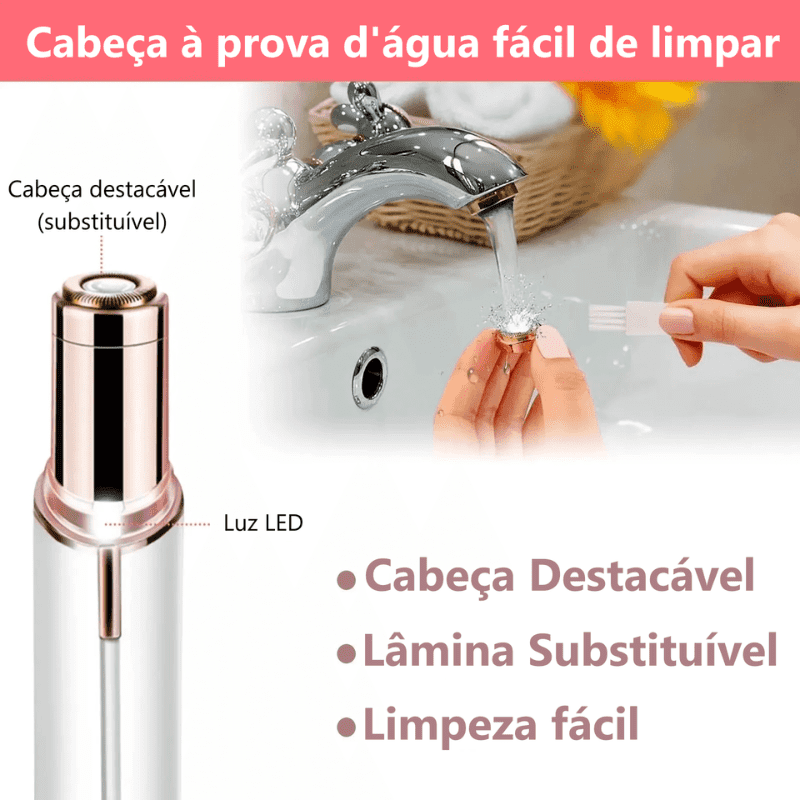 Glam Liss removedor de pelos elétrico em forma de batom portátil para mulheres