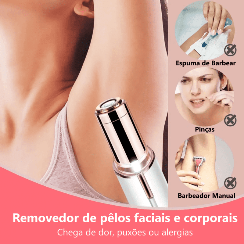 Glam Liss removedor de pelos elétrico em forma de batom portátil para mulheres